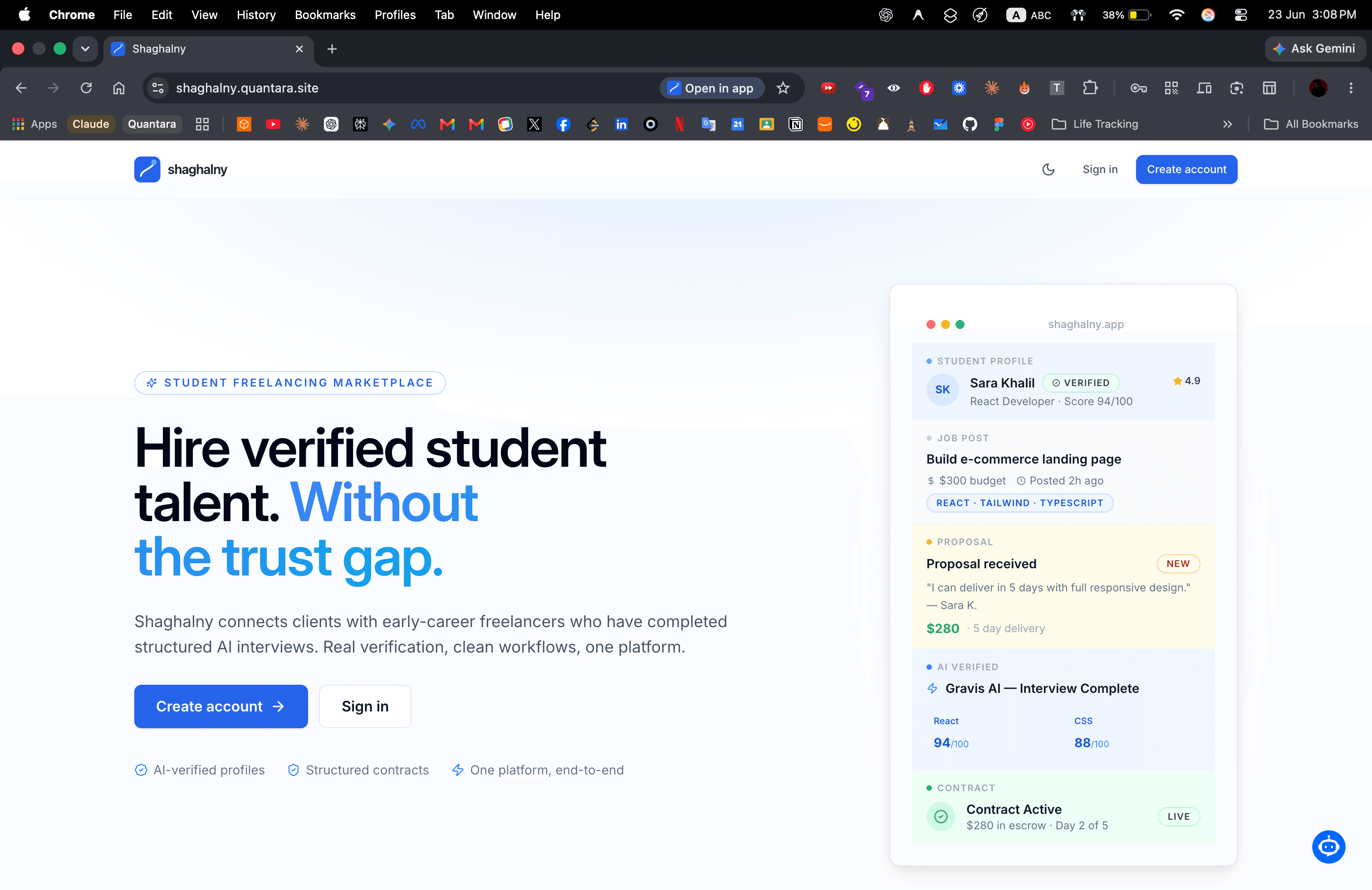 Shaghalny light landing page hero